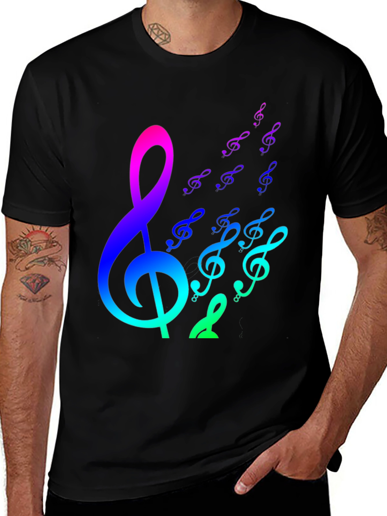 Variant 14 of Rainbow Music Notes Graphic Tee