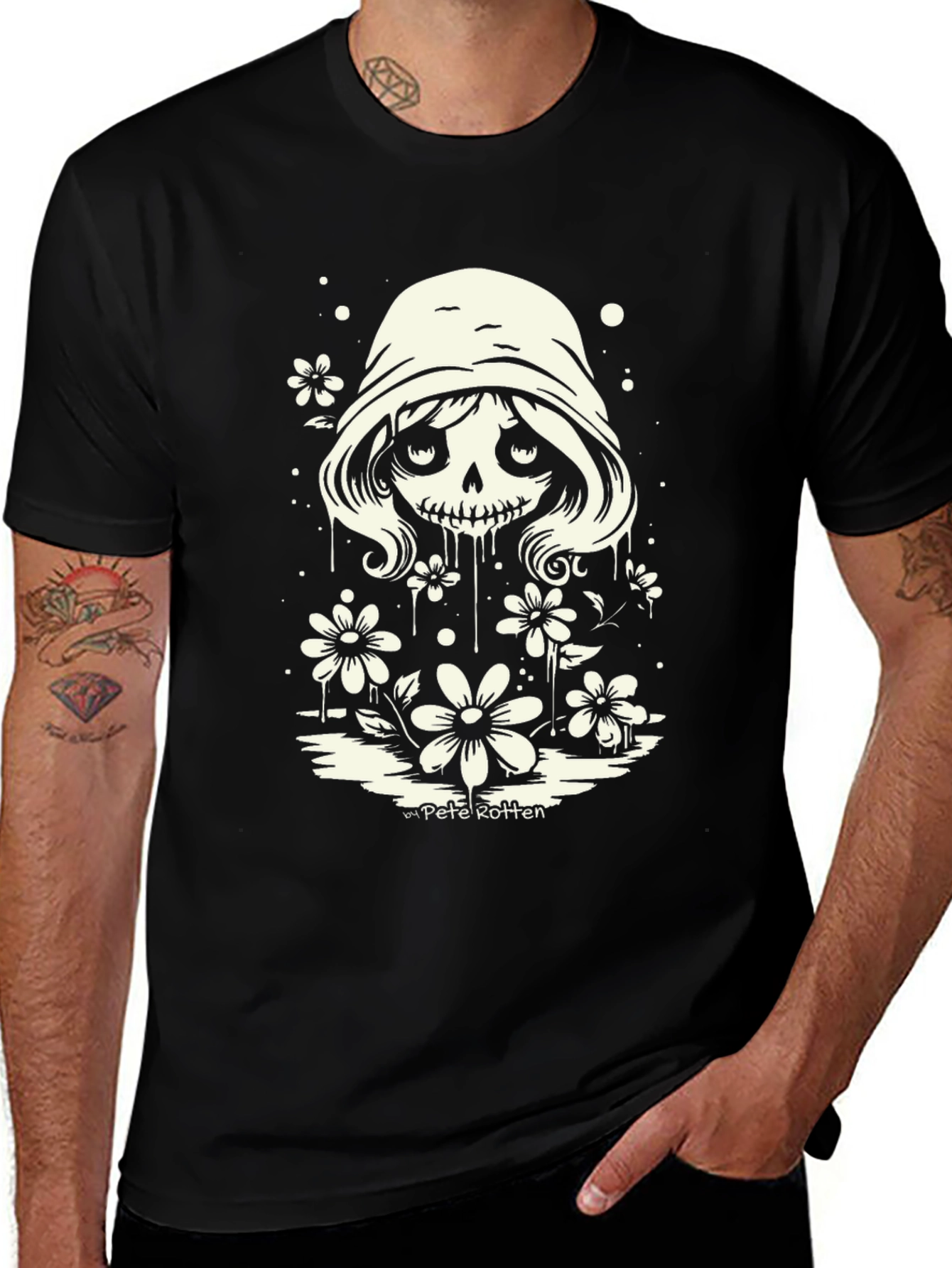 Variant 16 of Grim Reaper Flower T-Shirt - Pete Rotten Design