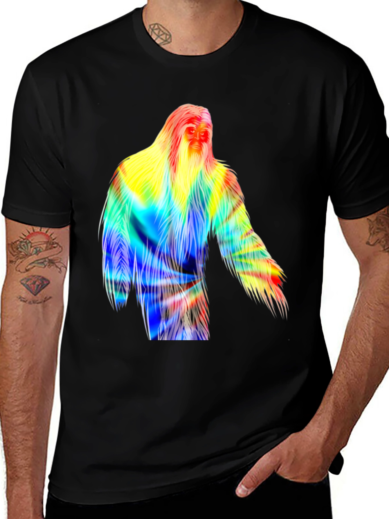 Variant 19 of Colorful Bigfoot Graphic T-Shirt