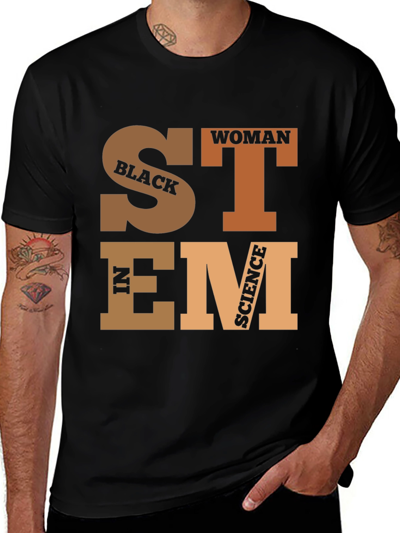 Black Woman in STEM Science T-Shirt