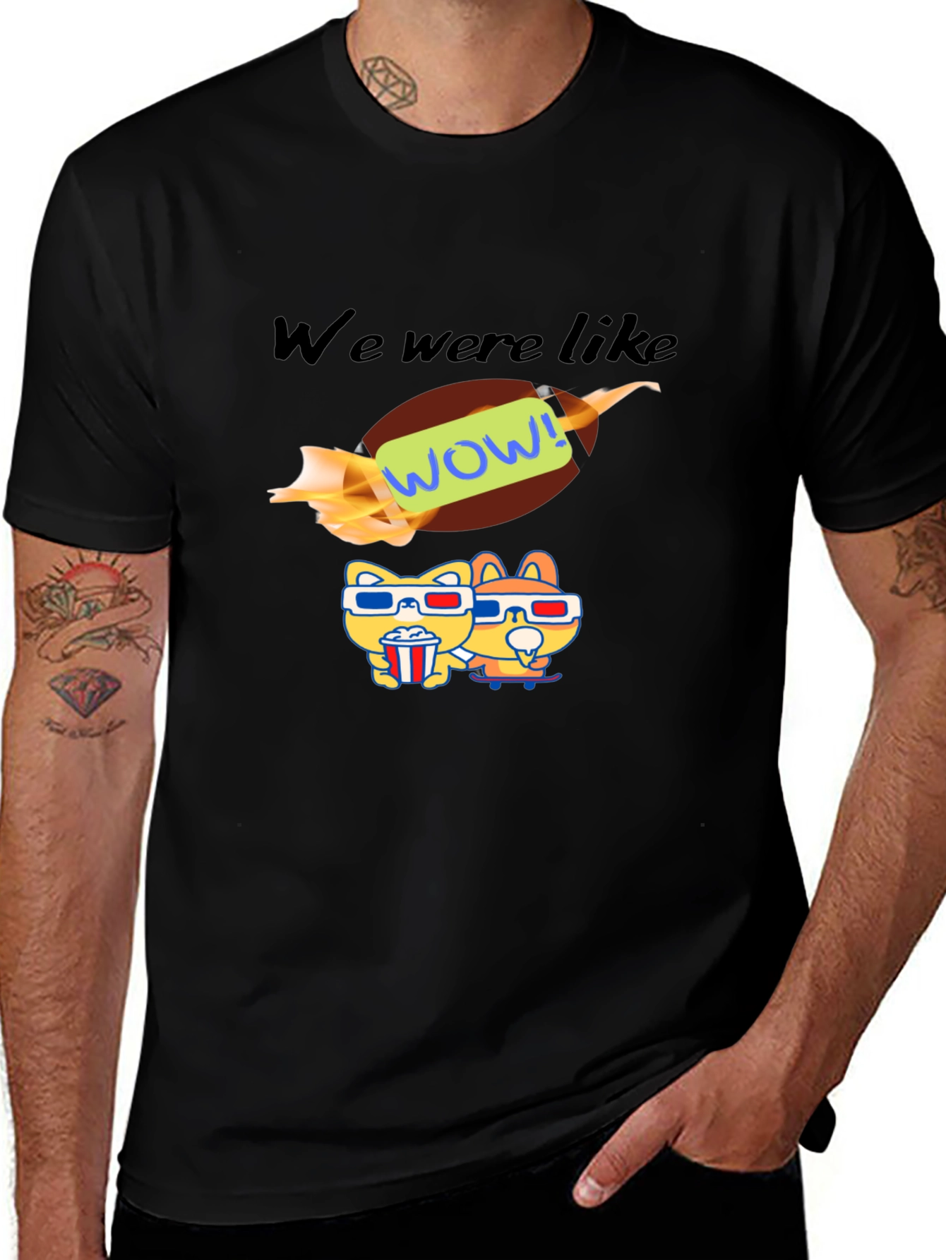 Variant 5 of Funny Cartoon T-Shirt - We Were Like, WOW!