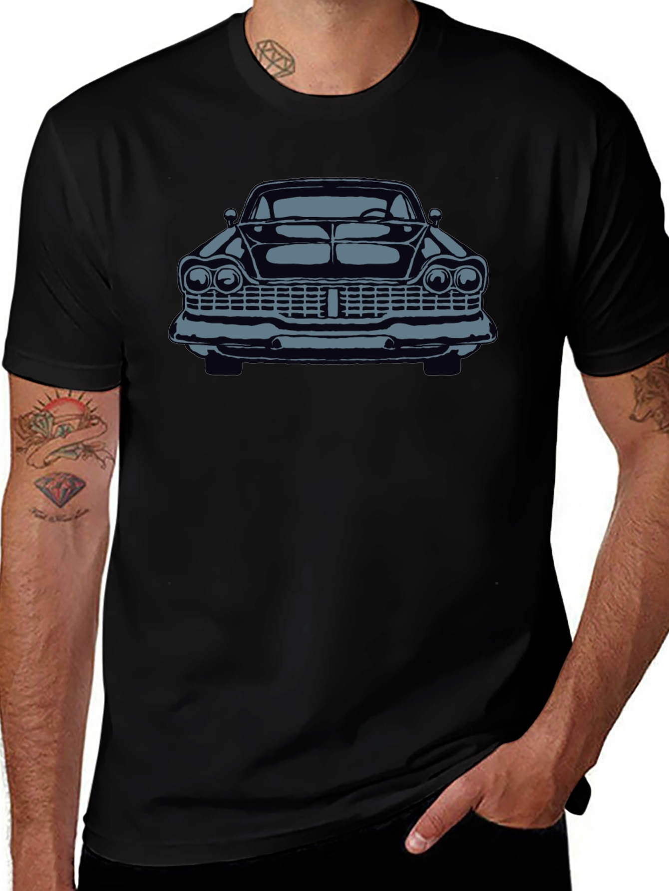 Variant 8 of Classic Car Graphic Tee - Black