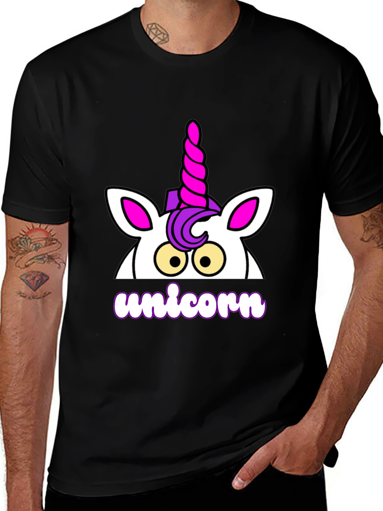 Variant 15 of Unicorn Graphic T-Shirt - Black