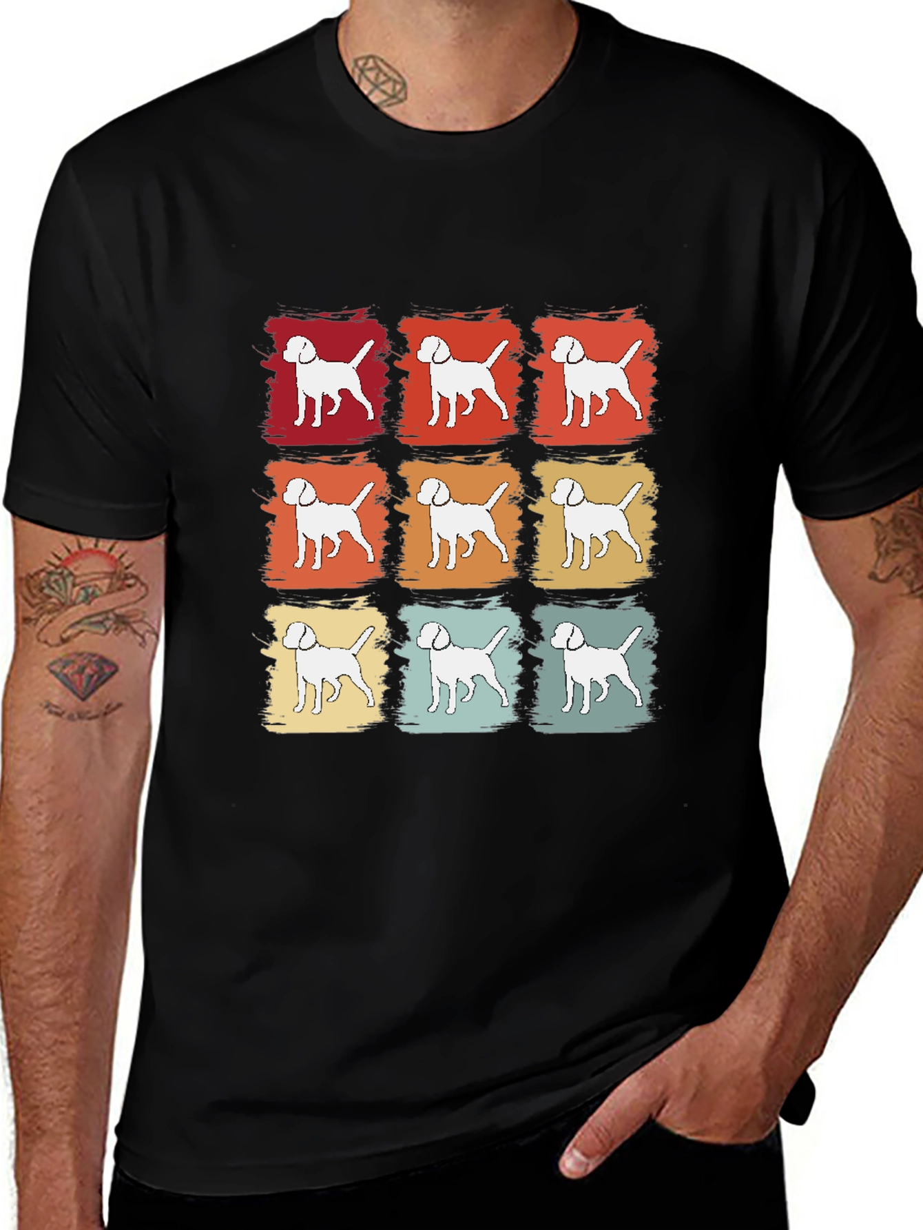 Variant 5 of Retro Dog T-Shirt - Canine Pop Art Tee