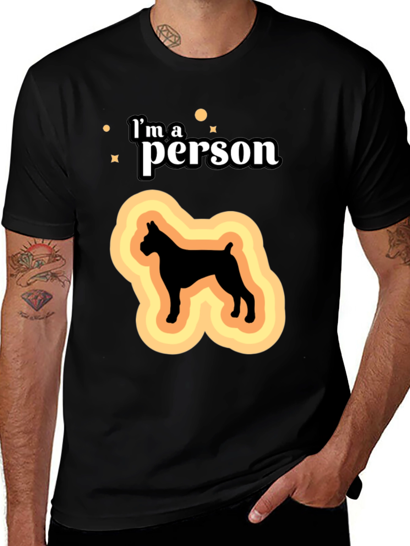 Variant 15 of I'm a Person Dog Silhouette Black T-Shirt