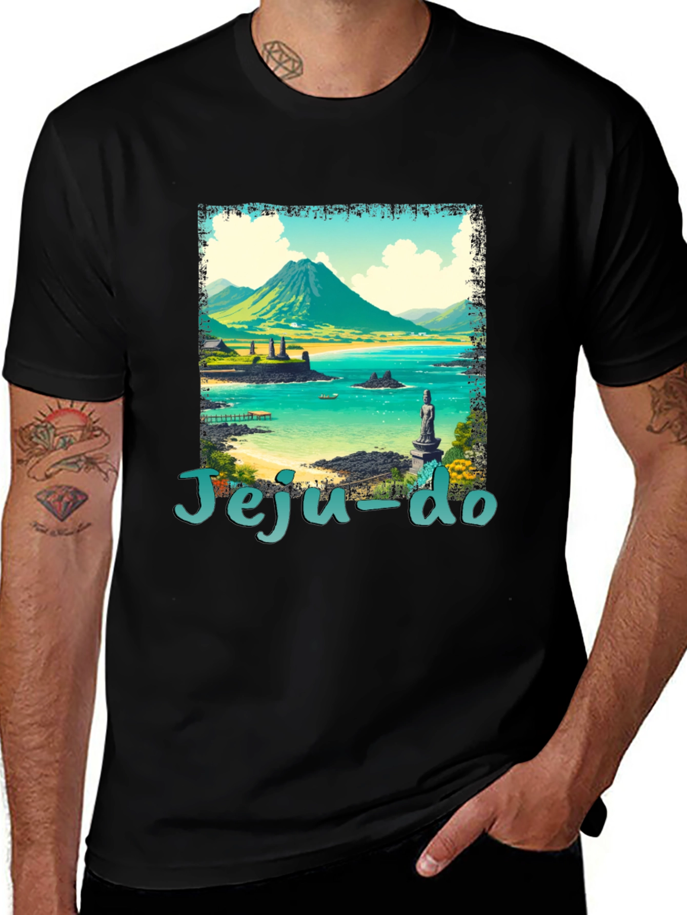 Variant 27 of Jeju-do Black Graphic T-Shirt