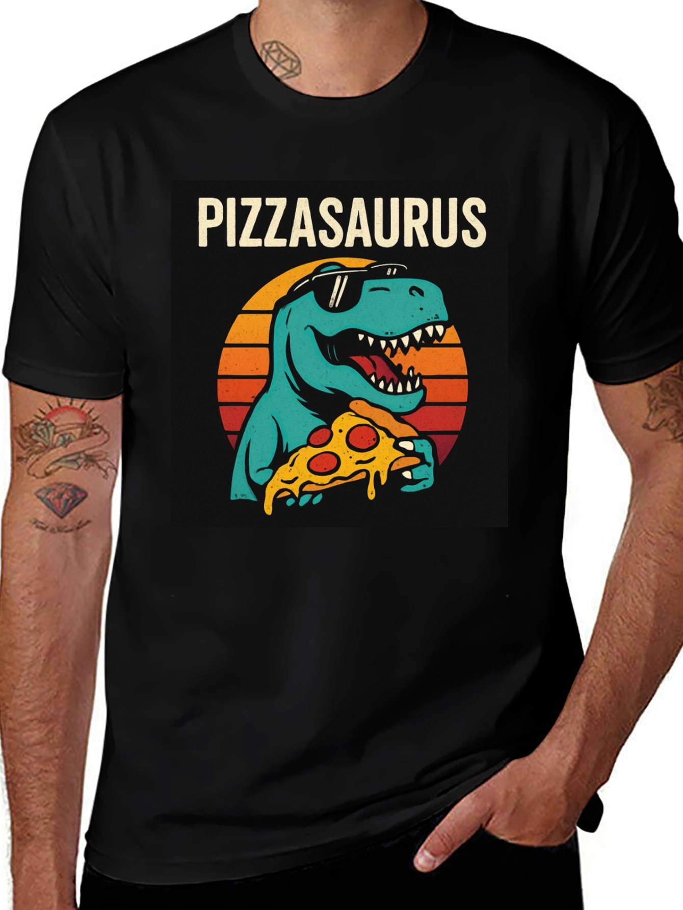 Pizzasaurus T-Shirt - Retro Dinosaur Pizza Lover Tee