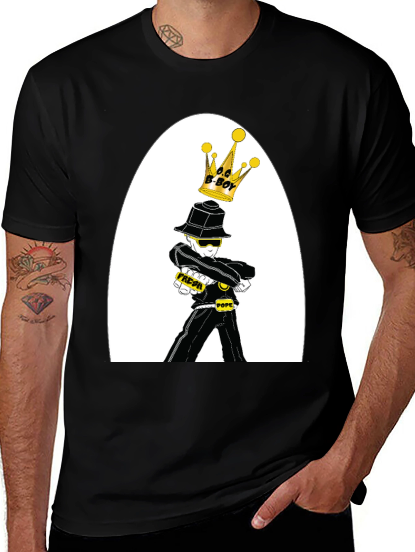 Variant 3 of Cool B-Boy Cartoon Graphic T-Shirt