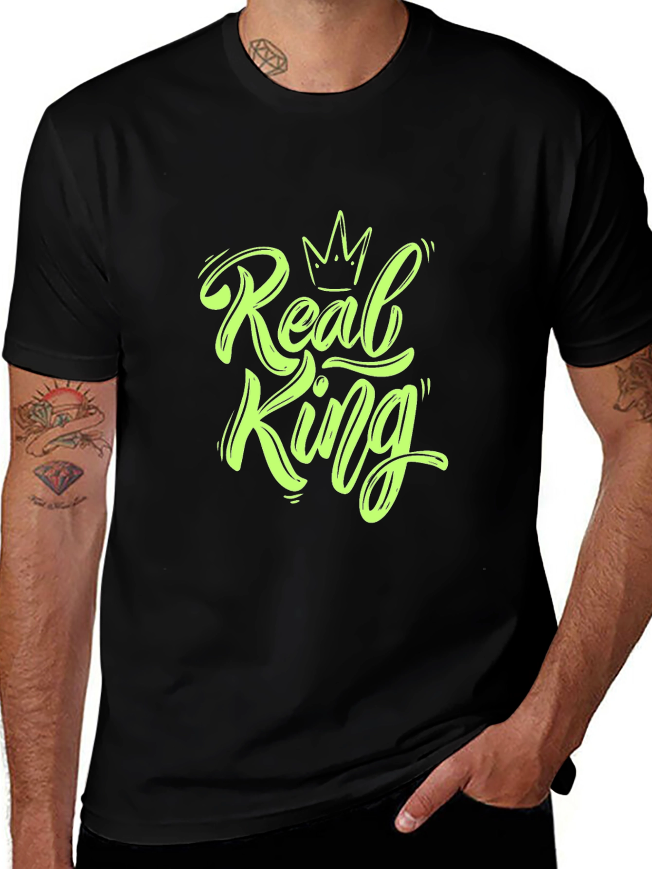 Variant 21 of Real King Graphic Print Black T-Shirt