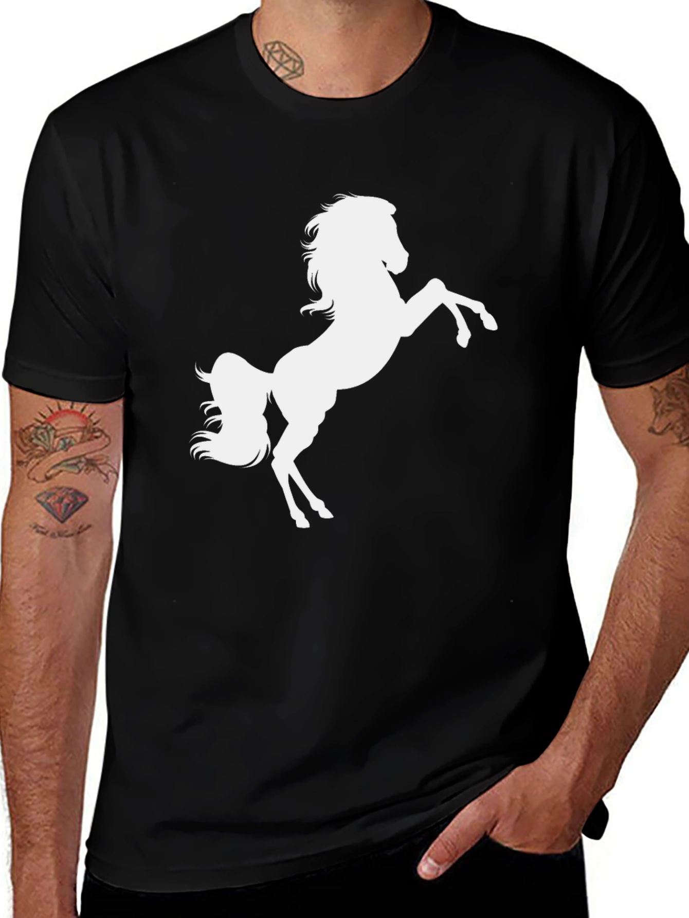 Variant 18 of Black Horse Graphic Tee