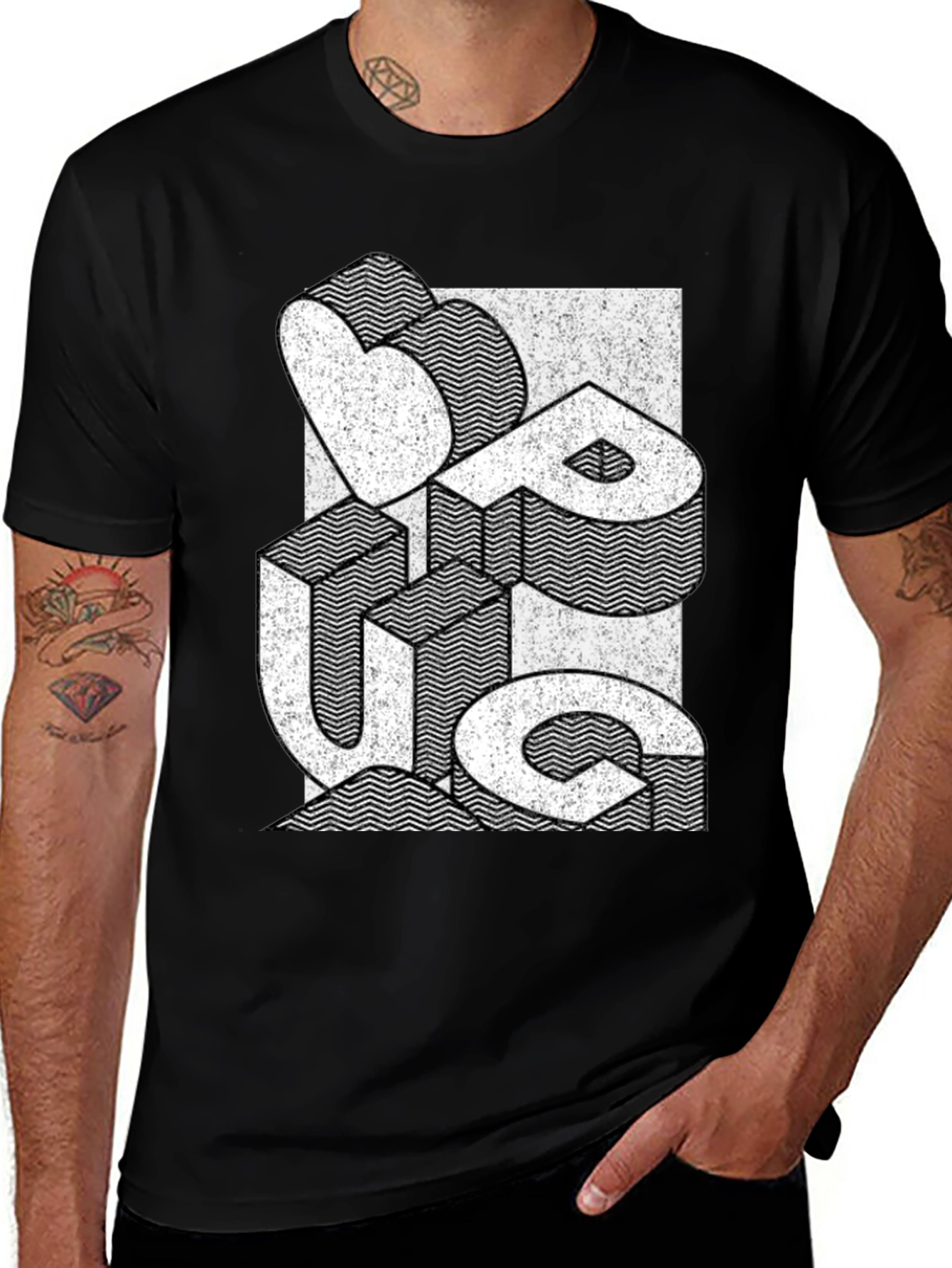 Variant 18 of Cool Graphic Print Black T-Shirt