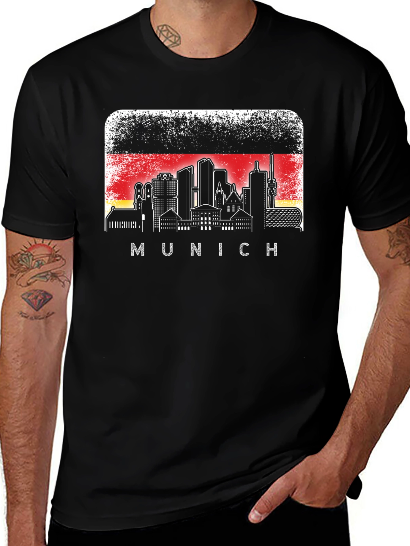 Munich Skyline T-Shirt Germany Flag Graphic Tee