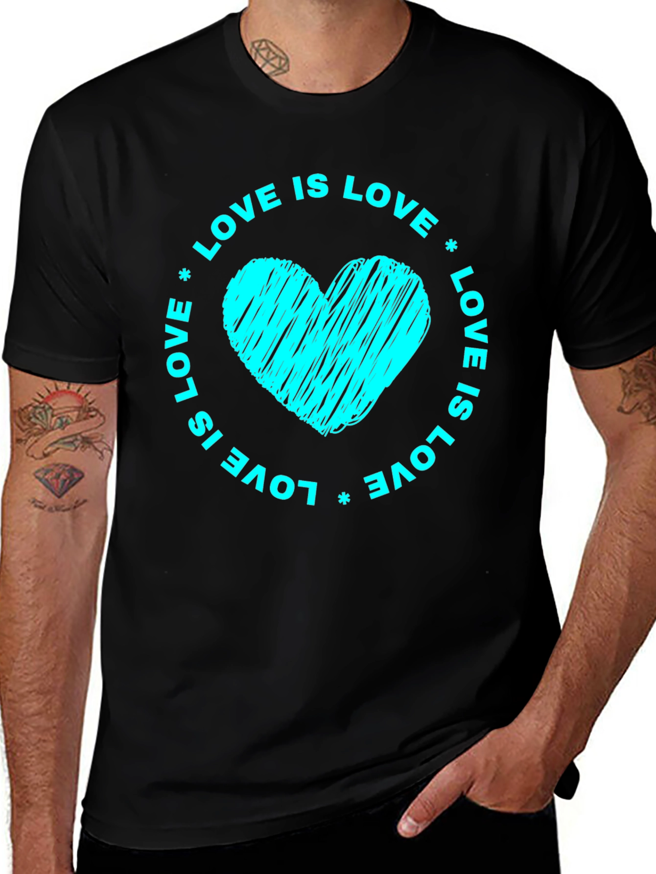 Variant 22 of Love is Love Heart Graphic Tee - Black