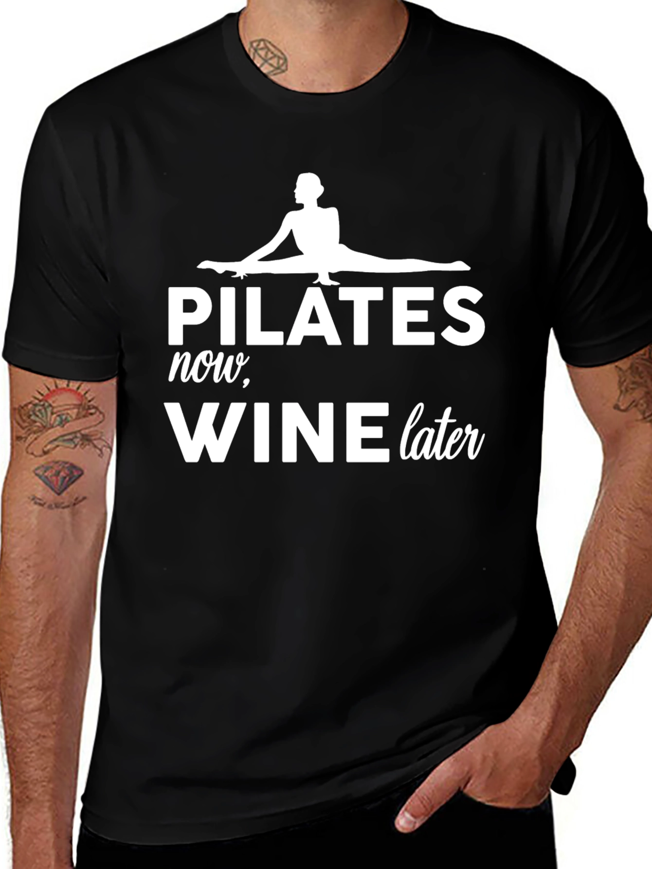 Variant 22 of Pilates Now, Wine Later Graphic T-Shirt - Unisex