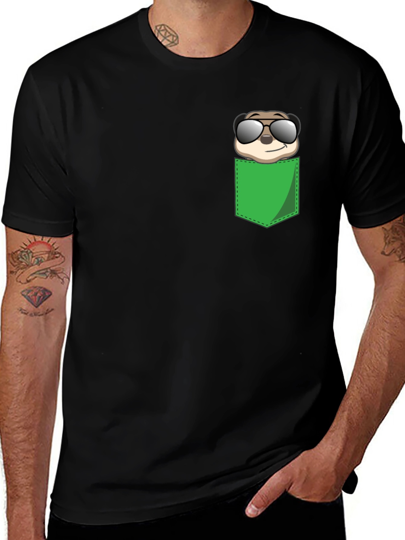 Variant 19 of Cool Meerkat Pocket T-Shirt