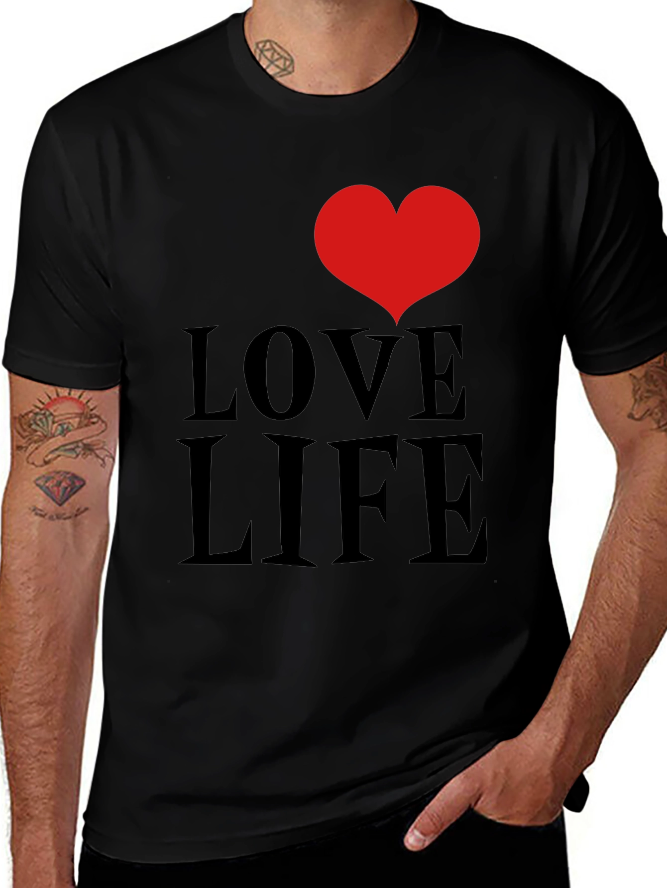 Variant 12 of Love Life Graphic Tee - Black Cotton Comfort