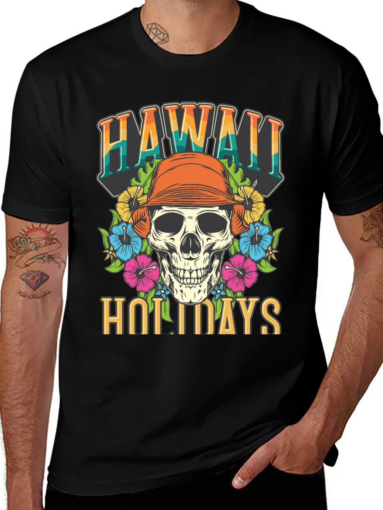 Variant 10 of Hawaii Holidays Skull T-Shirt