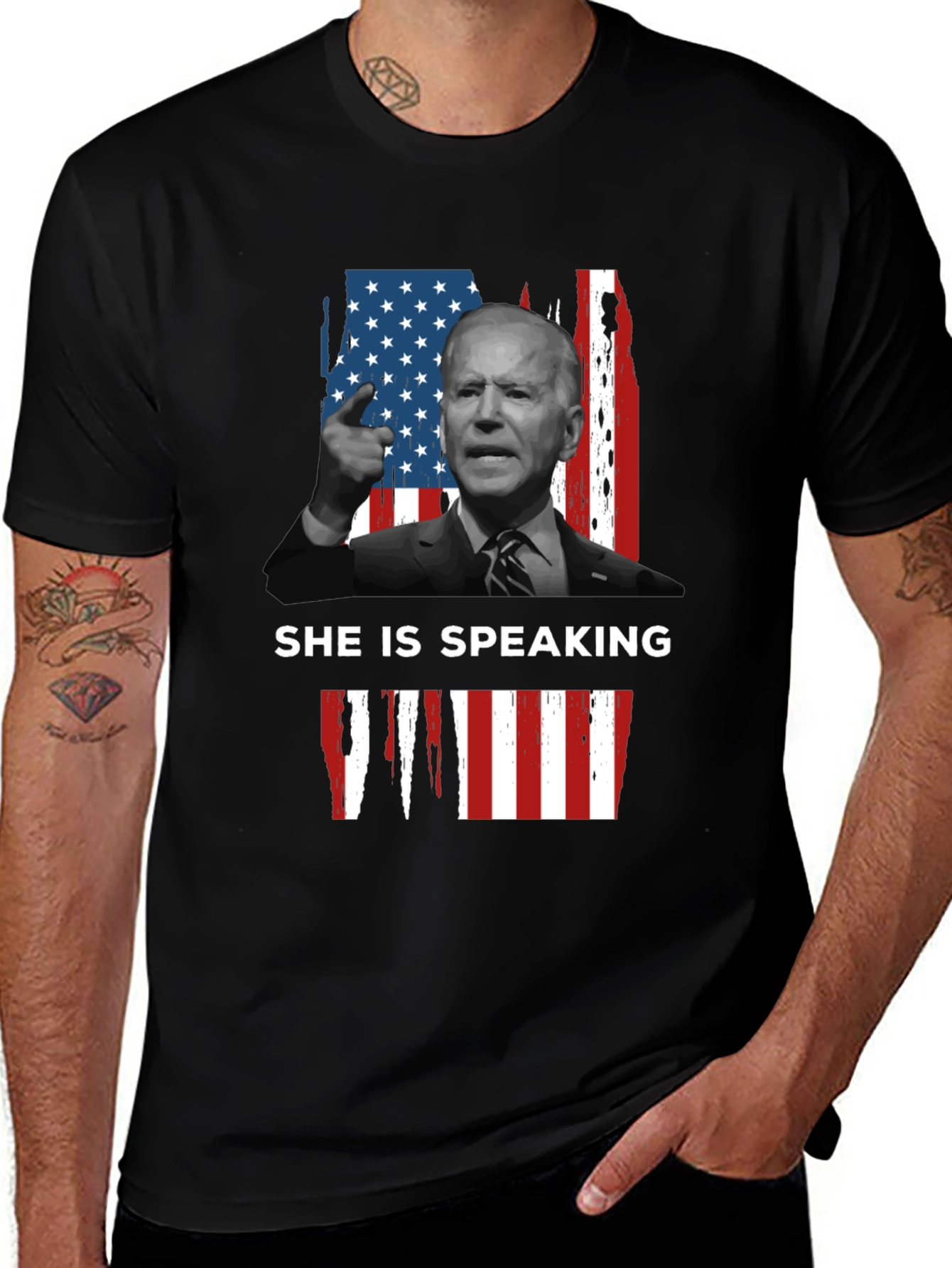 Variant 7 of Biden 'She is Speaking' Graphic Tee
