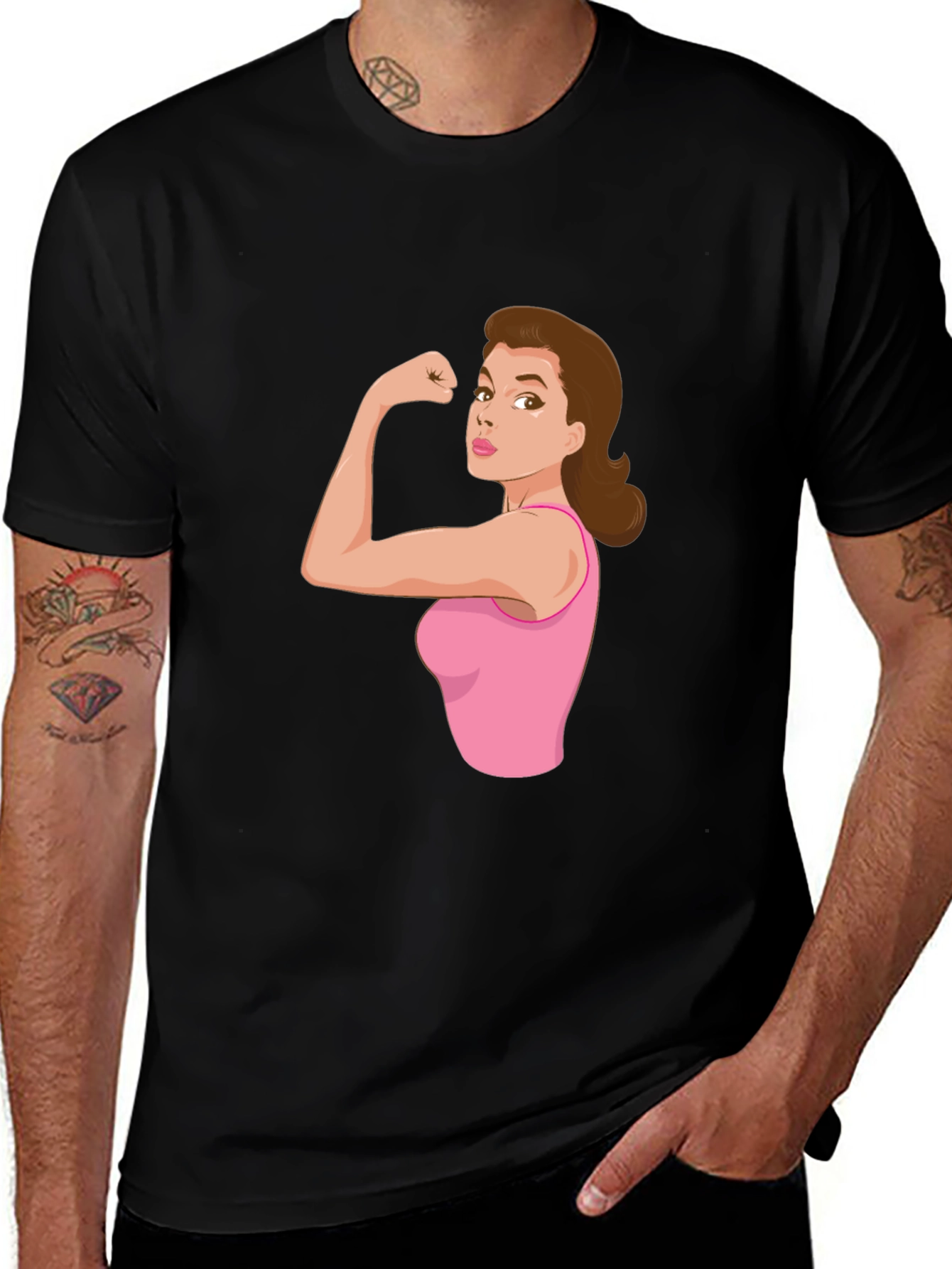 Variant 20 of Feminist Icon Black T-Shirt - Empowering Woman Design
