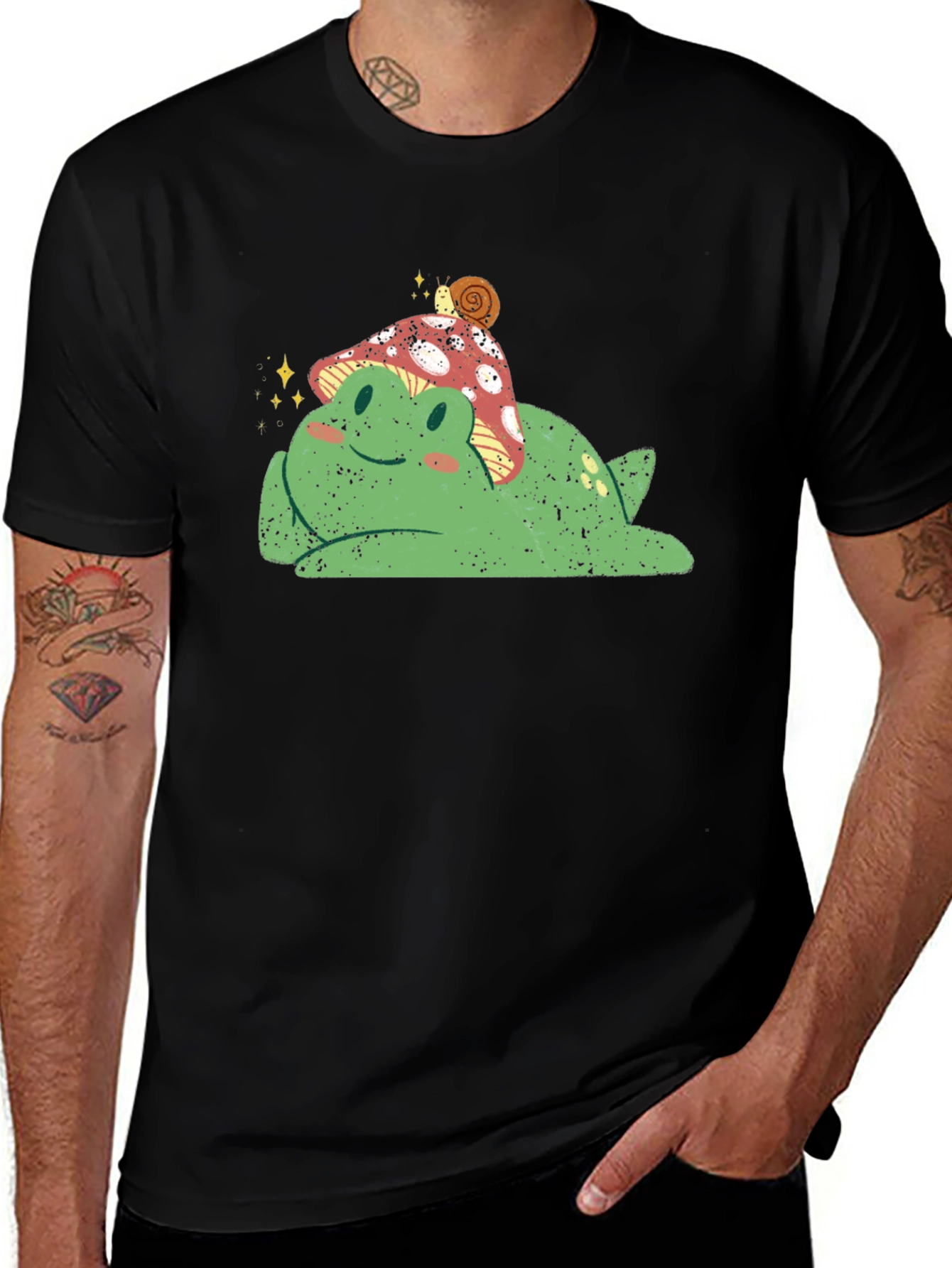Variant 12 of Frog with Mushroom Hat Graphic Tee
