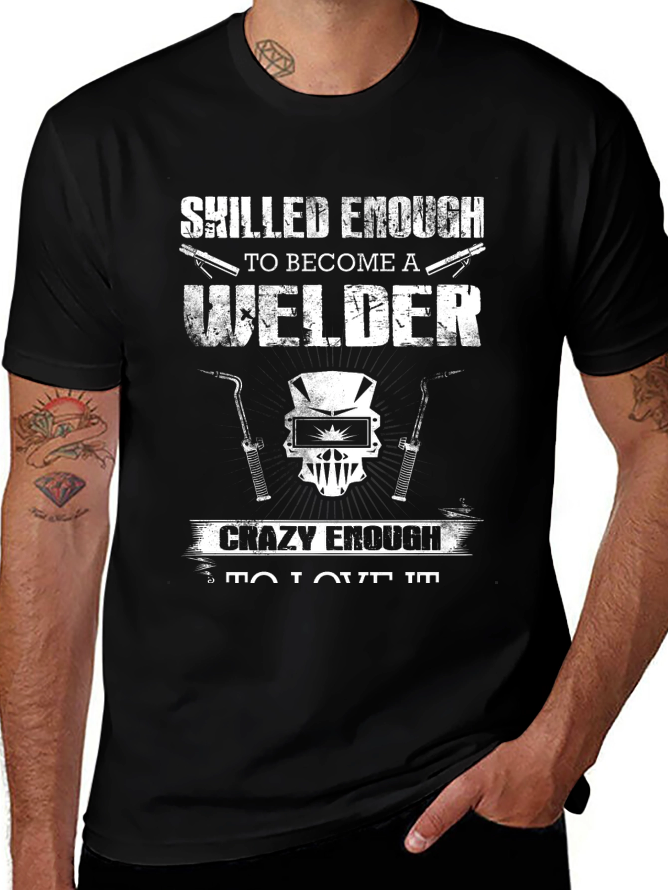 Variant 4 of Skilled Welder Graphic Tee - Black Cotton Comfort