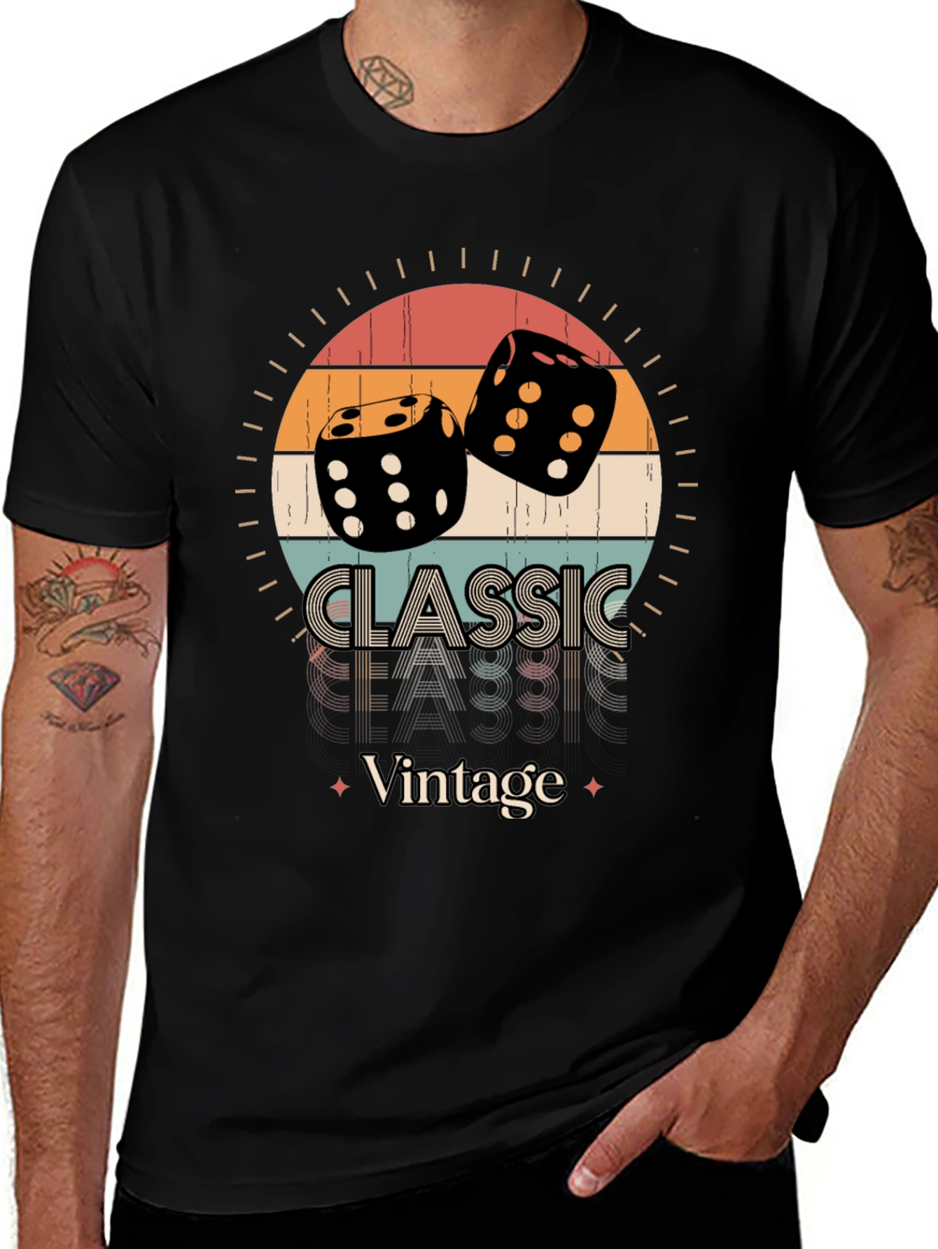 Variant 22 of Classic Vintage Dice Graphic T-Shirt
