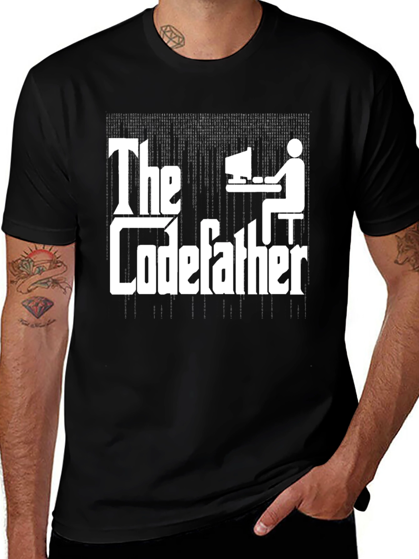 The Codefather Graphic T-Shirt - Black Novelty Tee