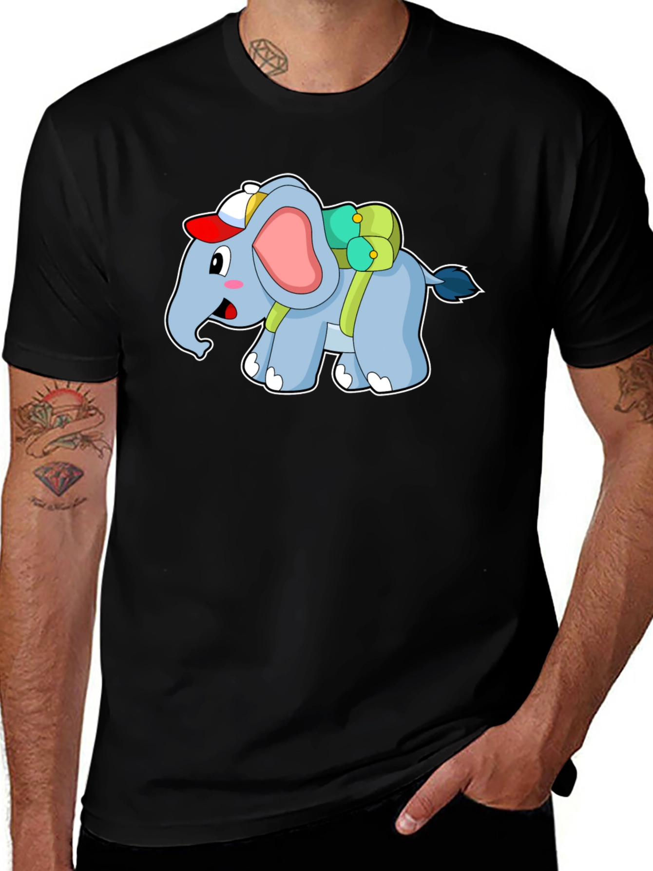 Variant 12 of Cute Elephant Backpack T-Shirt
