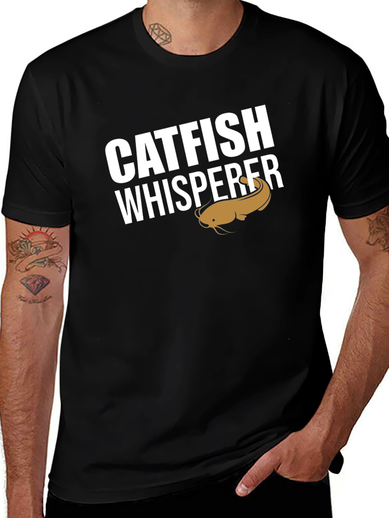 Variant 27 of Catfish Whisperer Graphic T-Shirt - Fishing Humor