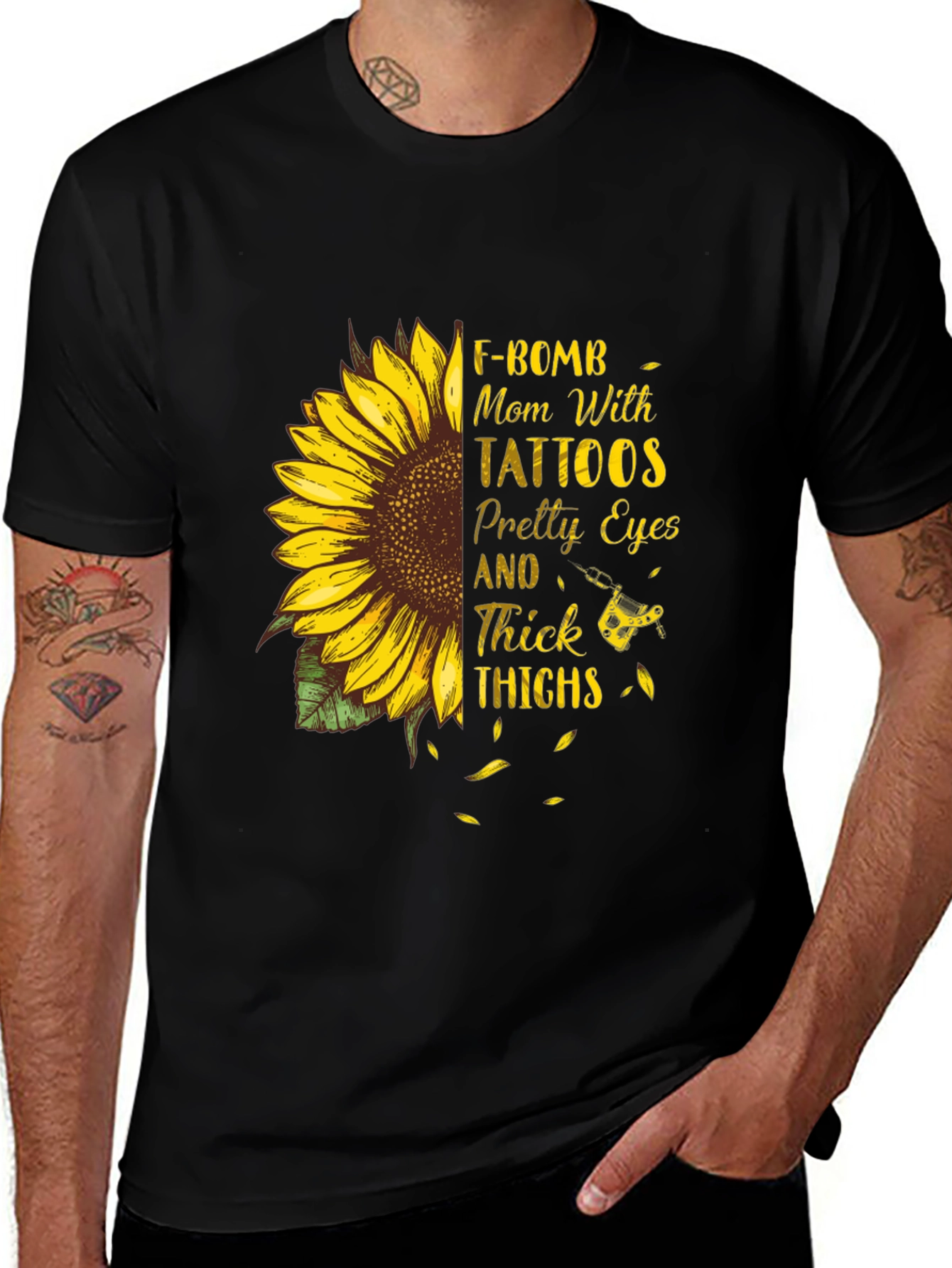 Variant 23 of Sunflower Tattoo Mom T-Shirt - Graphic Tee