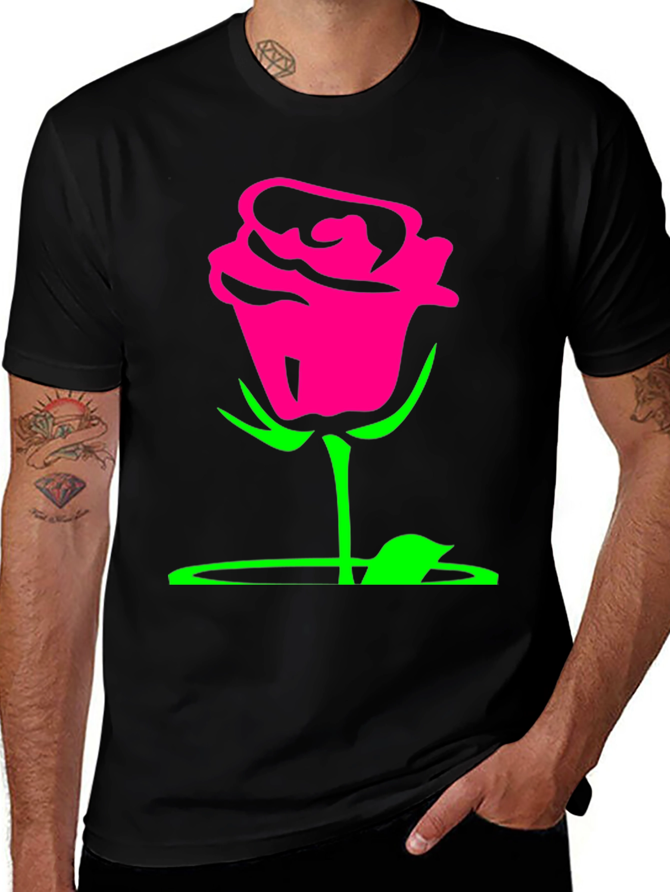 Variant 16 of Rose Graphic Tee - Bold & Stylish