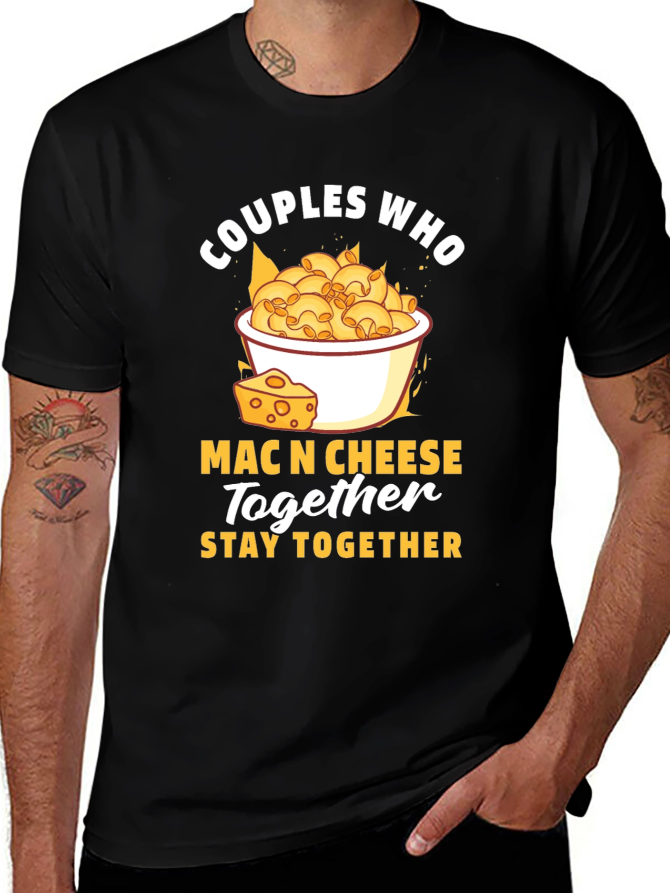 Black Couples Who Mac N Cheese Together Stay Together T-Shirt main image
