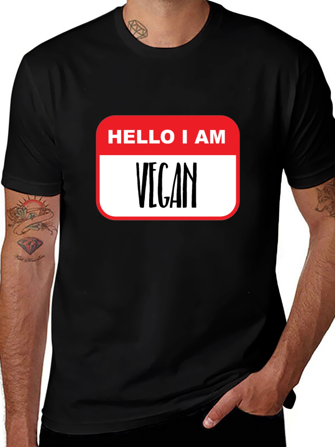 Variant 29 of Hello I Am Vegan T-Shirt