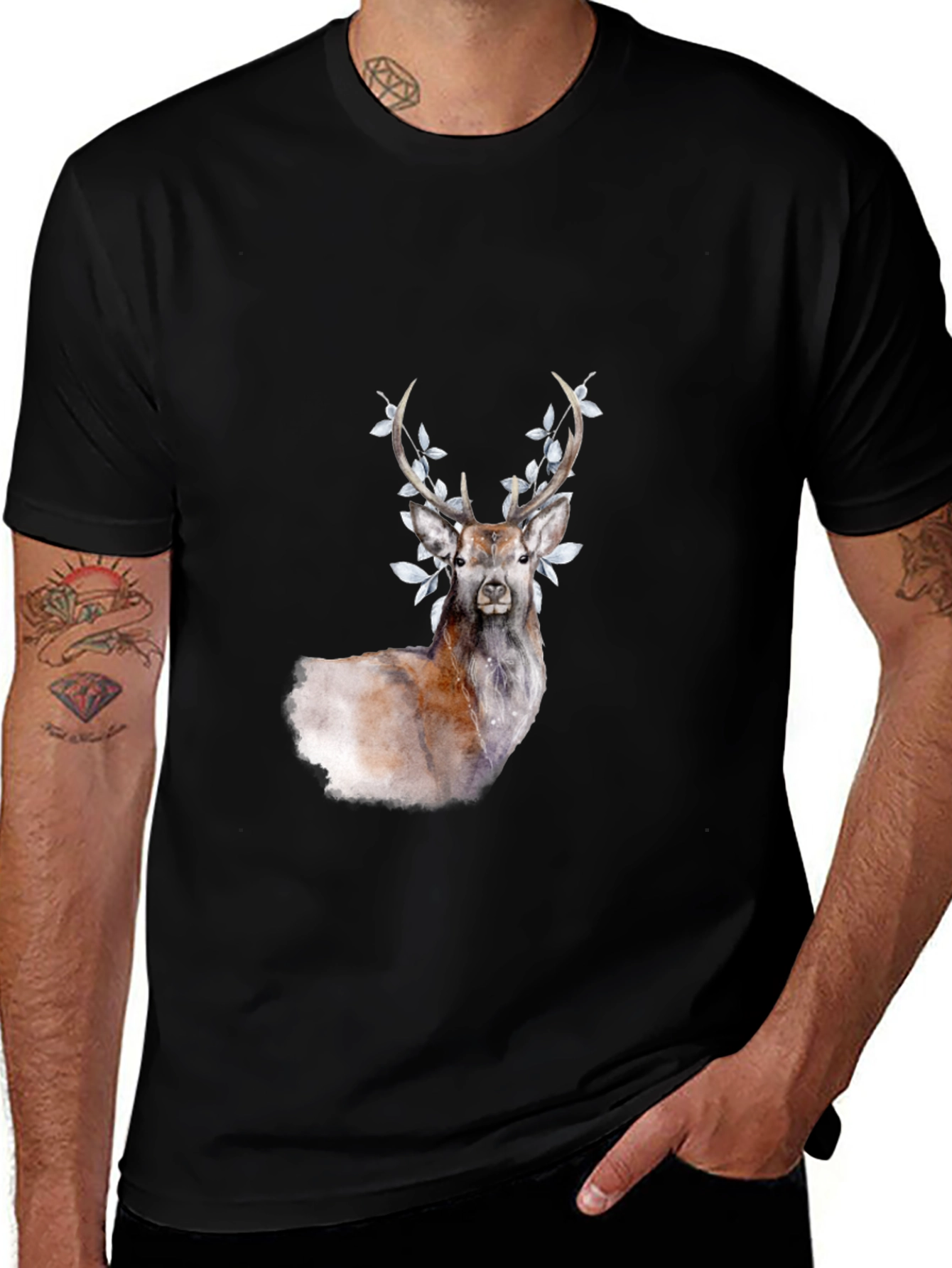 Variant 26 of Deer Graphic Print Men's T-Shirt