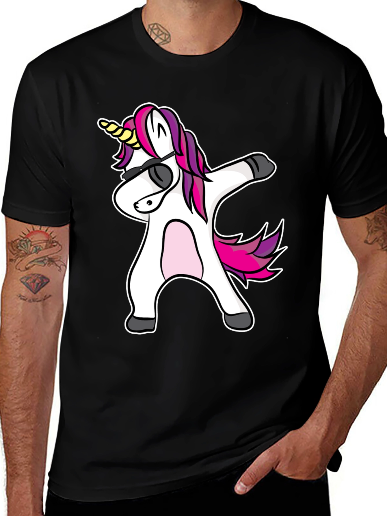 Variant 30 of Dabbing Unicorn Graphic Tee - Cool & Fun!