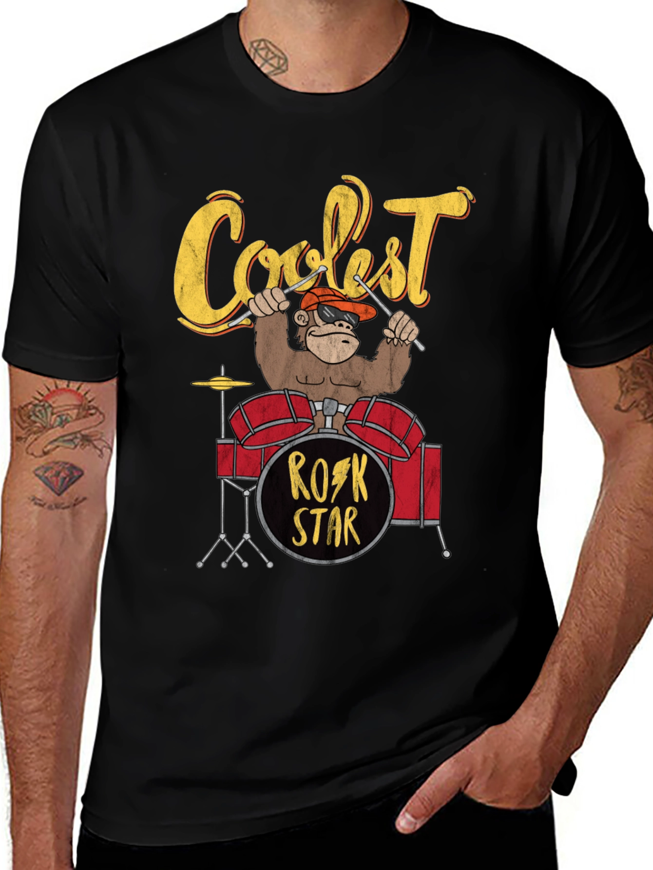Variant 4 of Coolest Rock Star Monkey T-Shirt