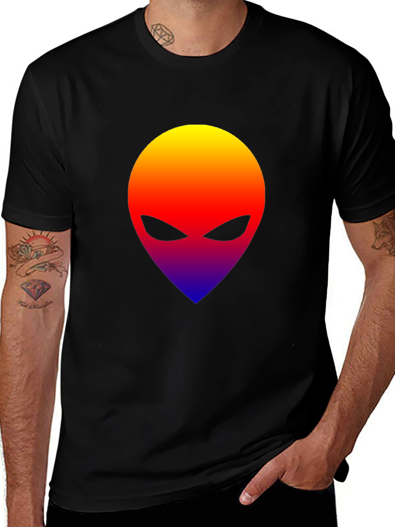 Variant 5 of Alien Head Graphic T-Shirt - Gradient Design