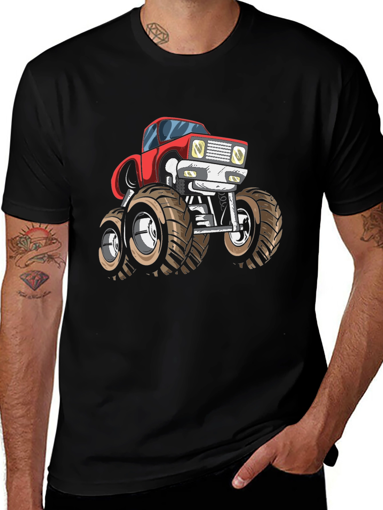 Variant 18 of Monster Truck Graphic Tee - Bold Black Cotton T-Shirt