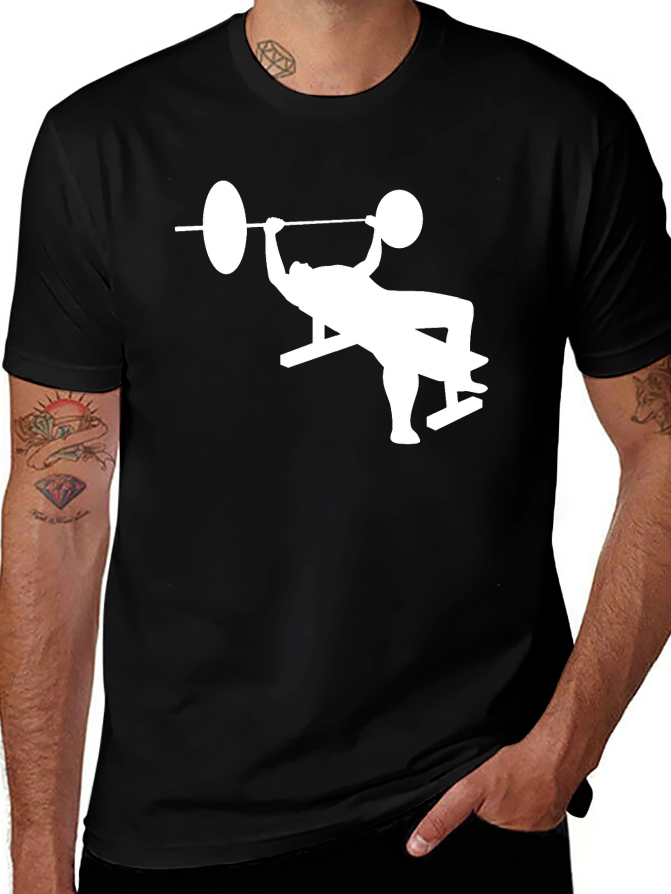 Bench Press Graphic Tee - Black Fitness Shirt