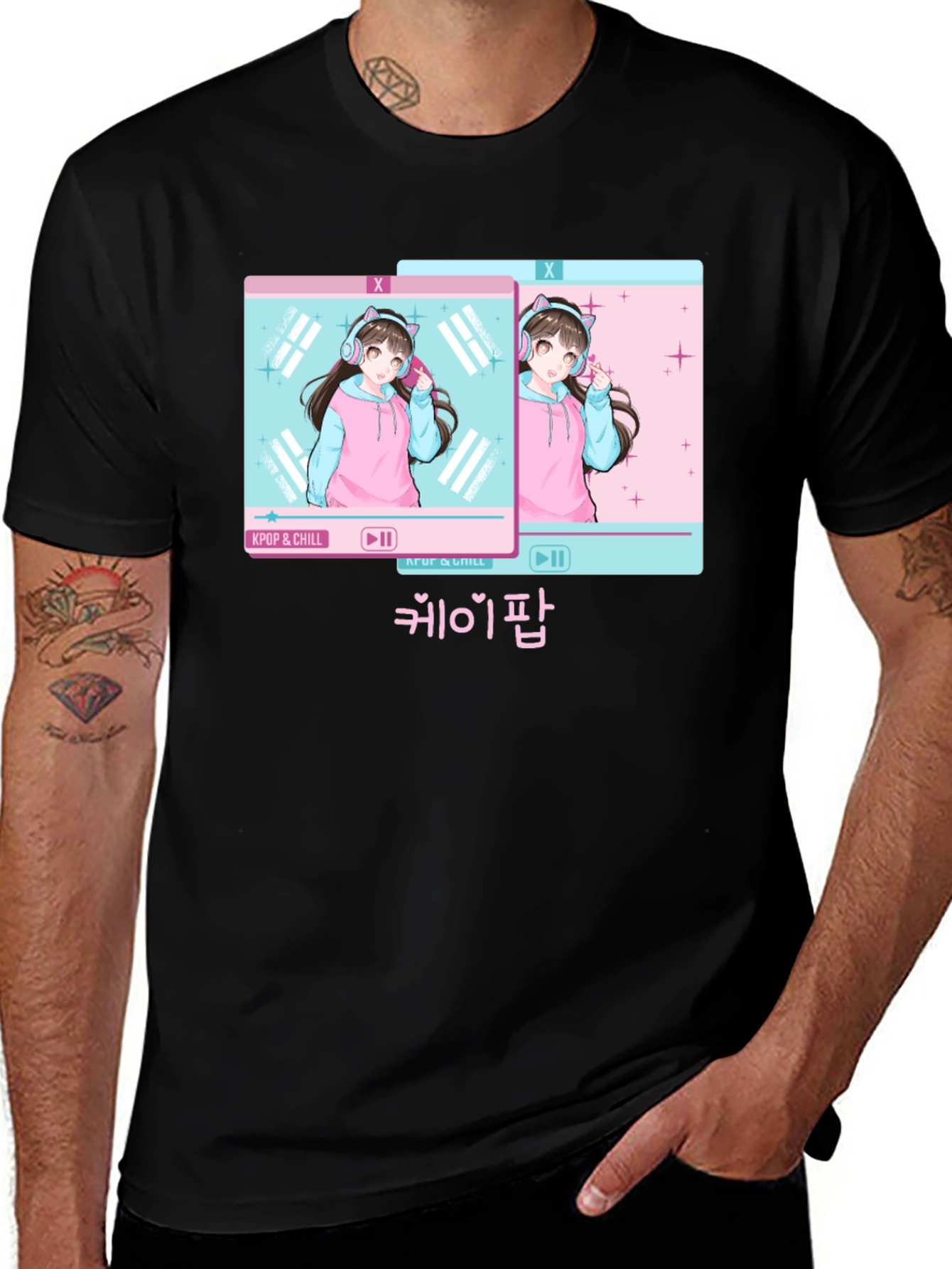 Kpop & Chill Anime Girl Graphic Tee