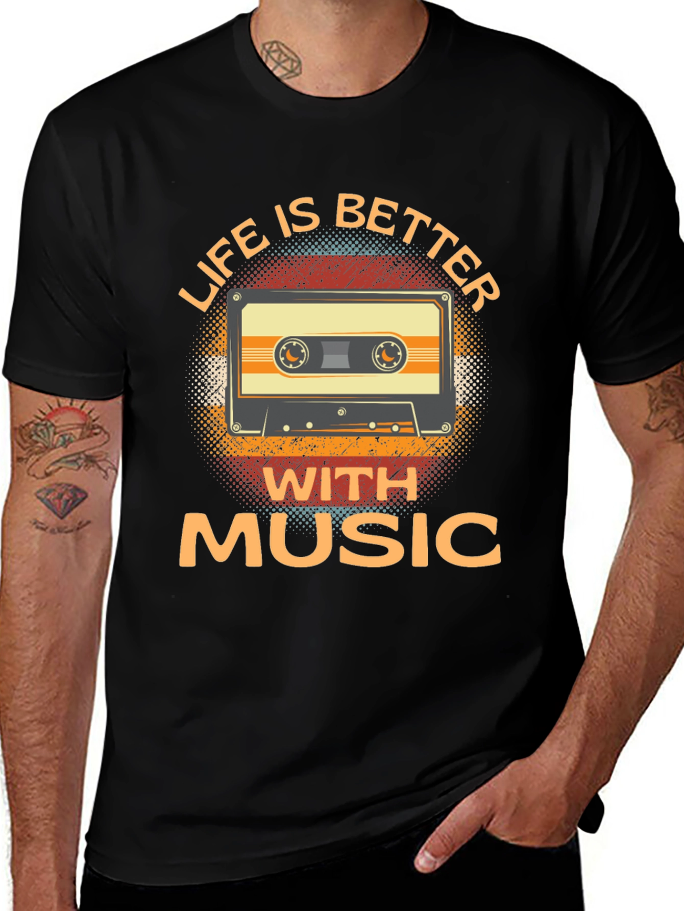 Variant 27 of Life is Better with Music Cassette Tape T-Shirt