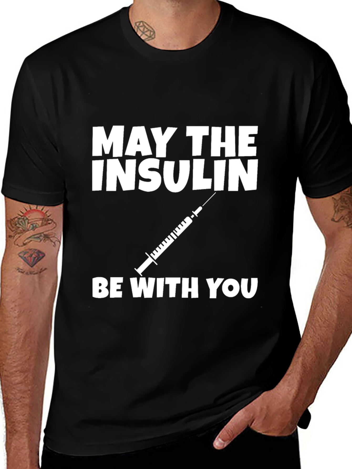 Variant 27 of May The Insulin Be With You T-Shirt