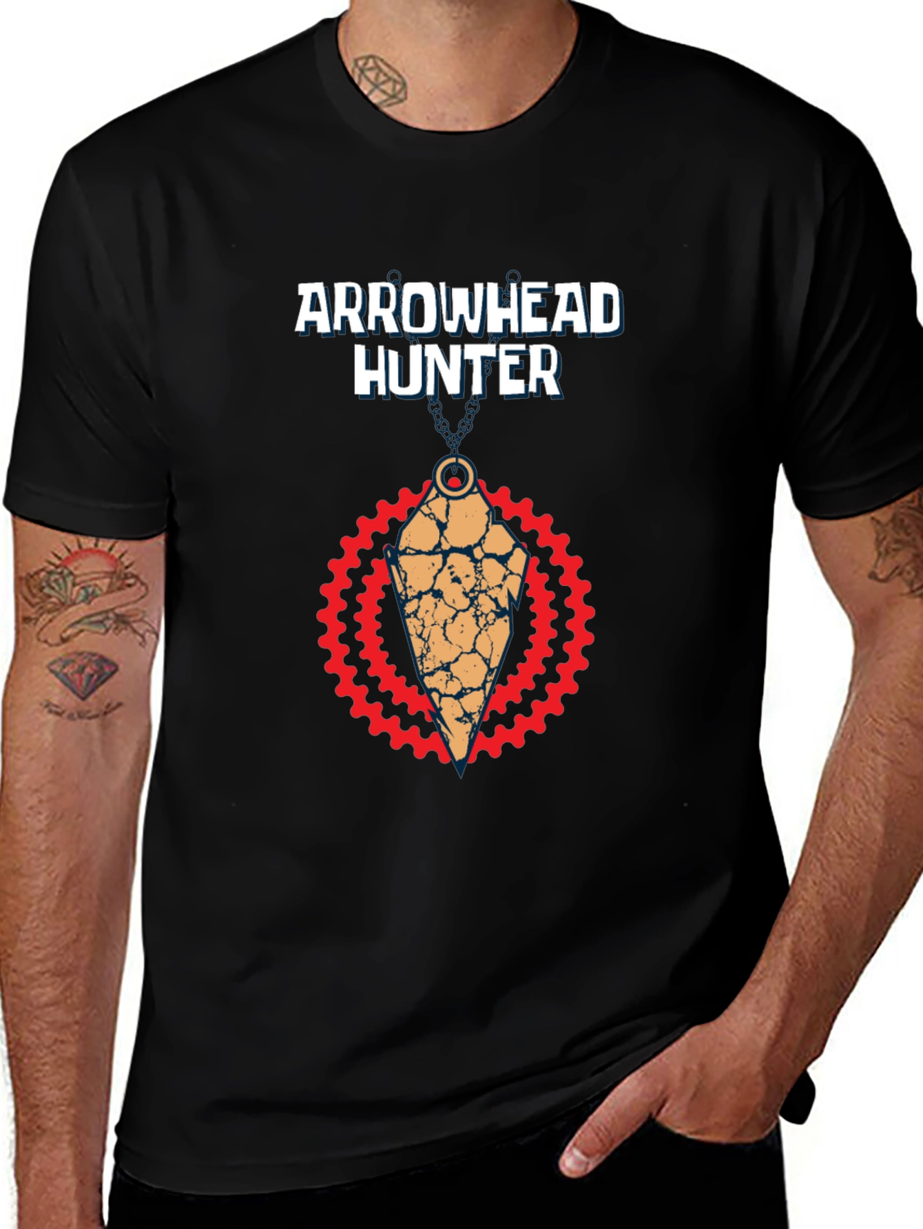 Arrowhead Hunter Graphic Tee - Black Cotton