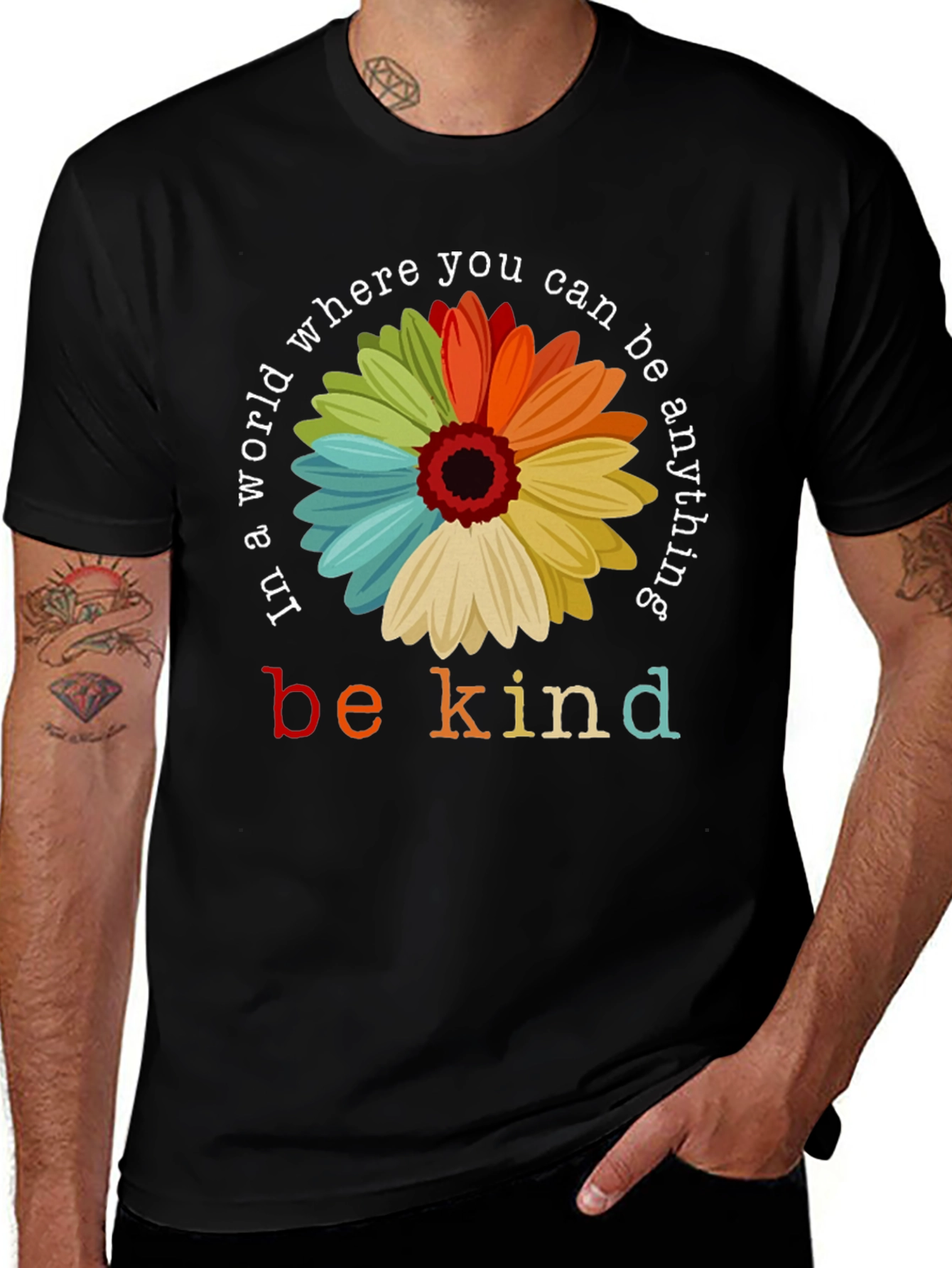 Variant 23 of Be Kind Floral Graphic T-Shirt