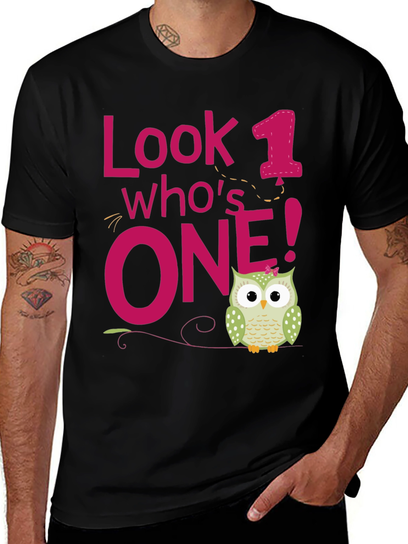 Variant 30 of Look Who's One! Owl Birthday T-Shirt