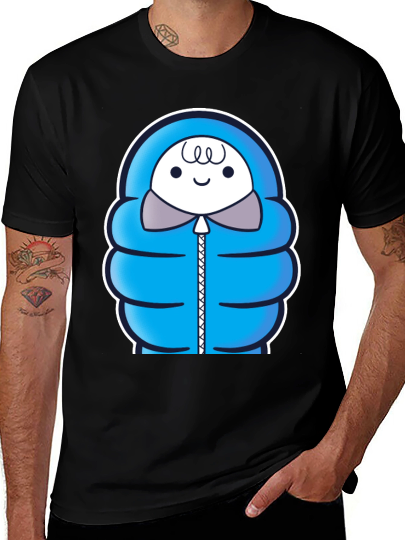 Variant 6 of Blue Sleeping Bag Cartoon Graphic T-Shirt