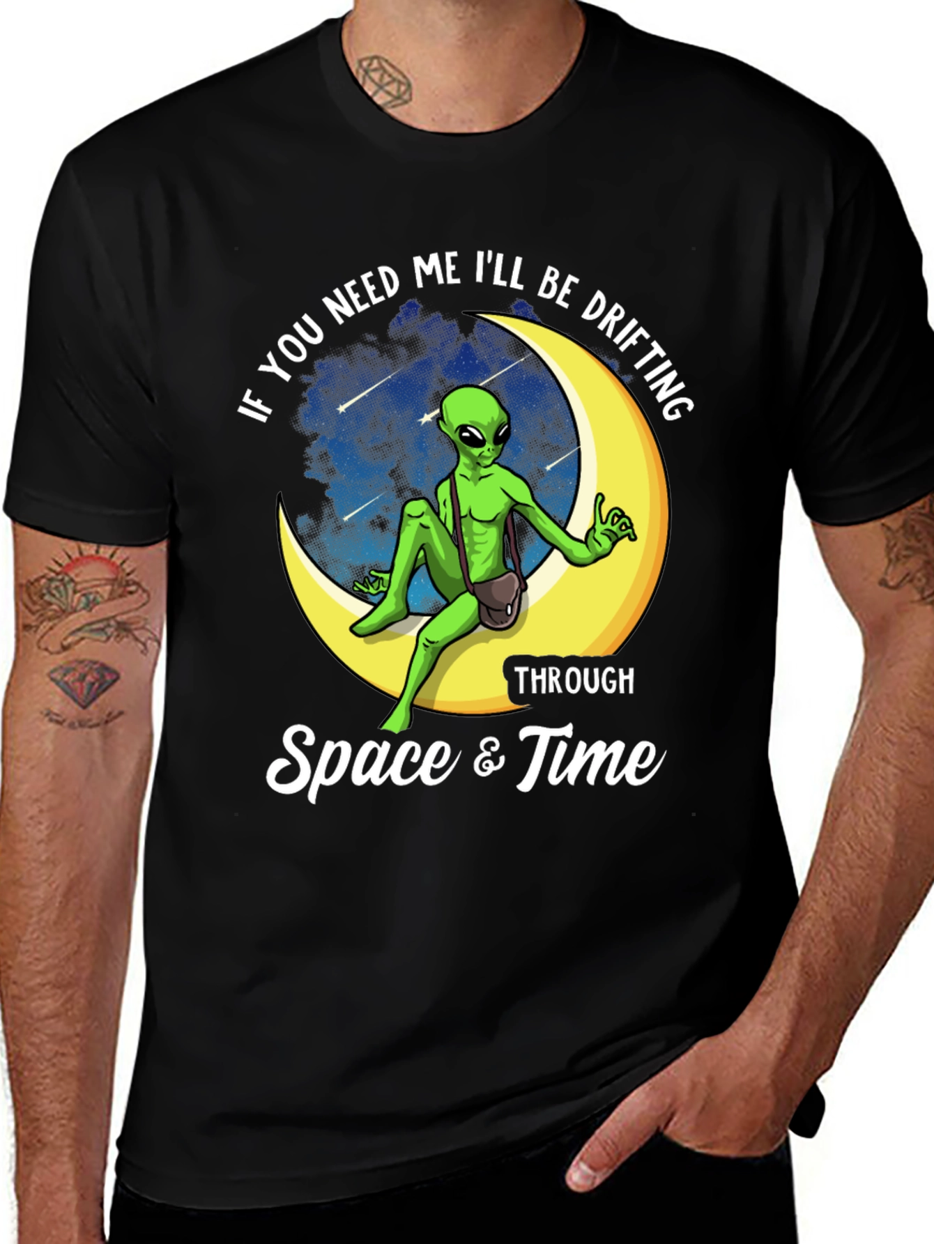 Variant 6 of Space Alien Drifting T-Shirt