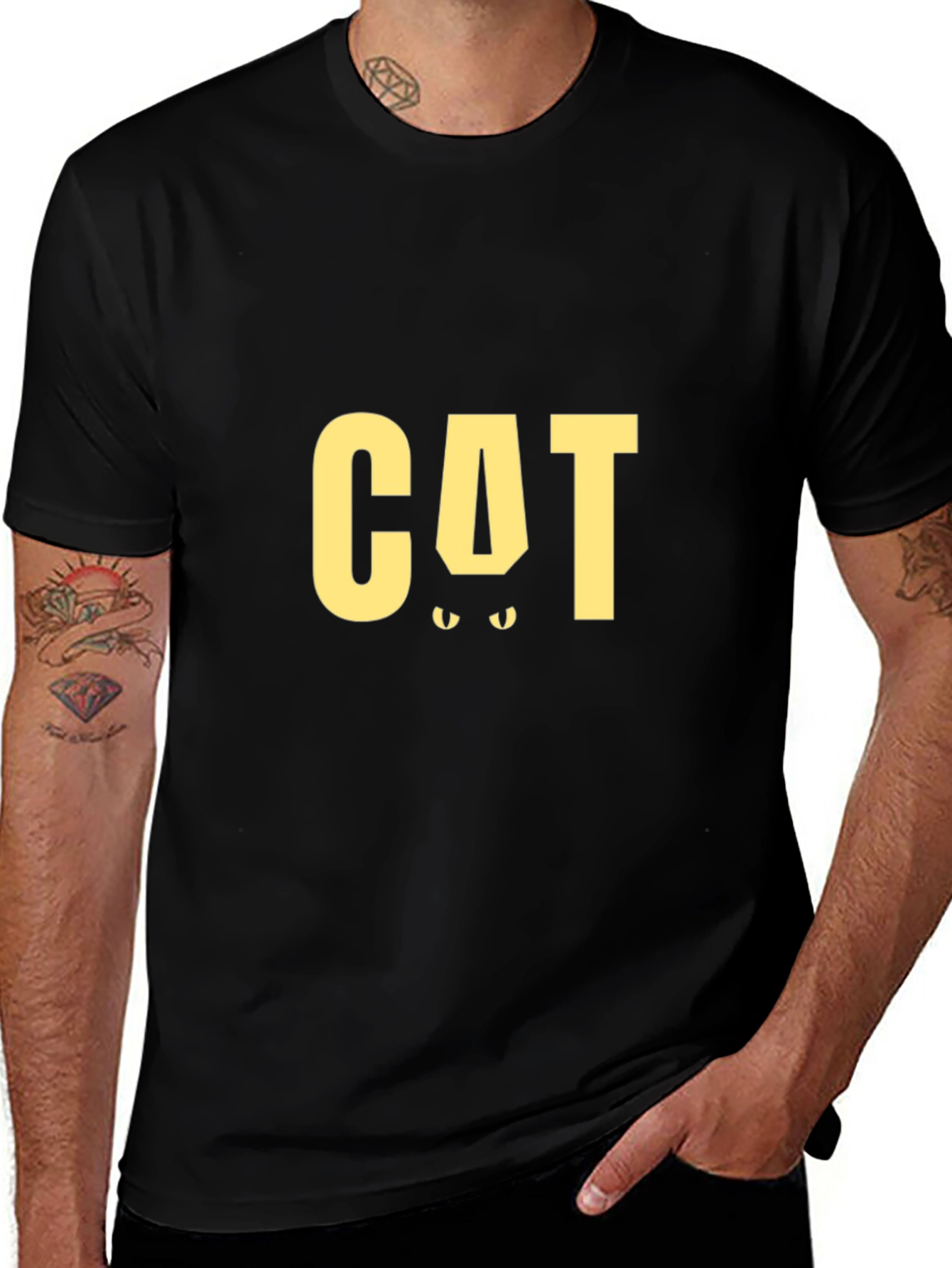 Variant 26 of CAT Graphic Tee - Black Cotton Blend