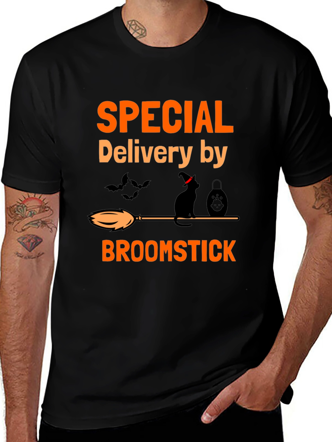 Special Delivery Broomstick Halloween Graphic Tee