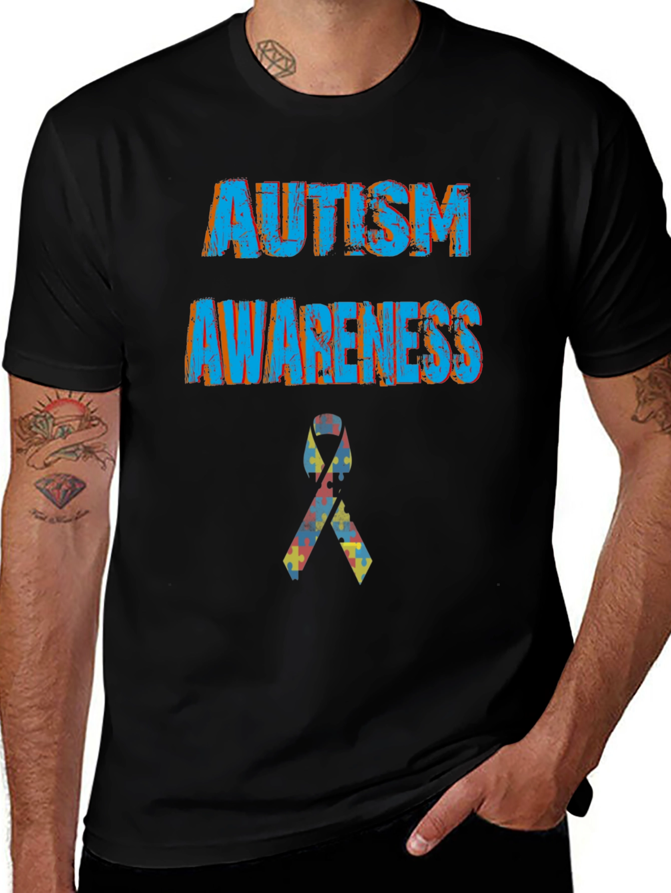 Variant 22 of Autism Awareness Ribbon T-Shirt